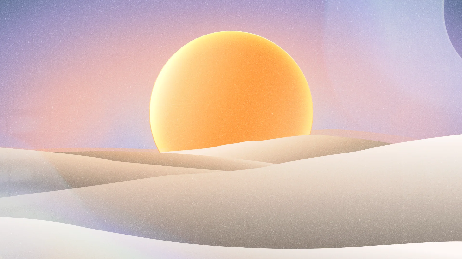 Ilustração do sol nascendo entre as dunas dos Lençóis Maranhenses